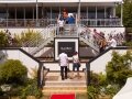 Event Structures raised on scaffold with railings and stairs